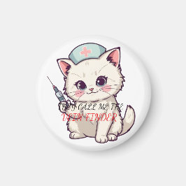 Funny Nurse Cat The Vein Finder Personalized Magnet