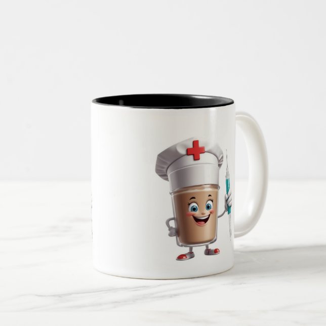 Funny Nurse Coffee Mug Två-Tonad Mugg (Framsida höger)