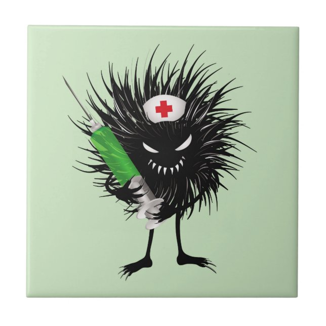 Funny Nurse Cute Goth Character Kakelplatta (Framsidan)