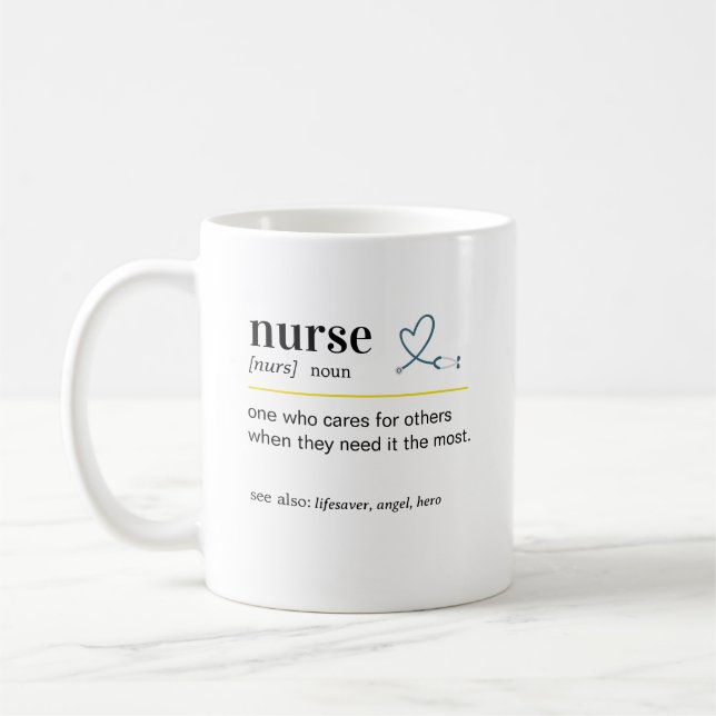 Funny Nurse Definition Gift Kaffemugg (Vänster)