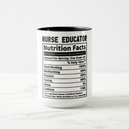 Funny Nurse Educator Nutrition Facts Mugg