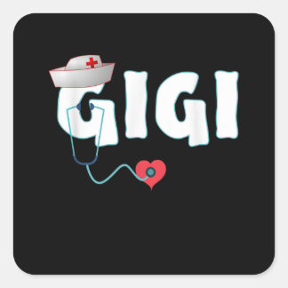 Funny Nurse Er Icu Rn Cna Gigi Grandma Nursing Fyrkantigt Klistermärke