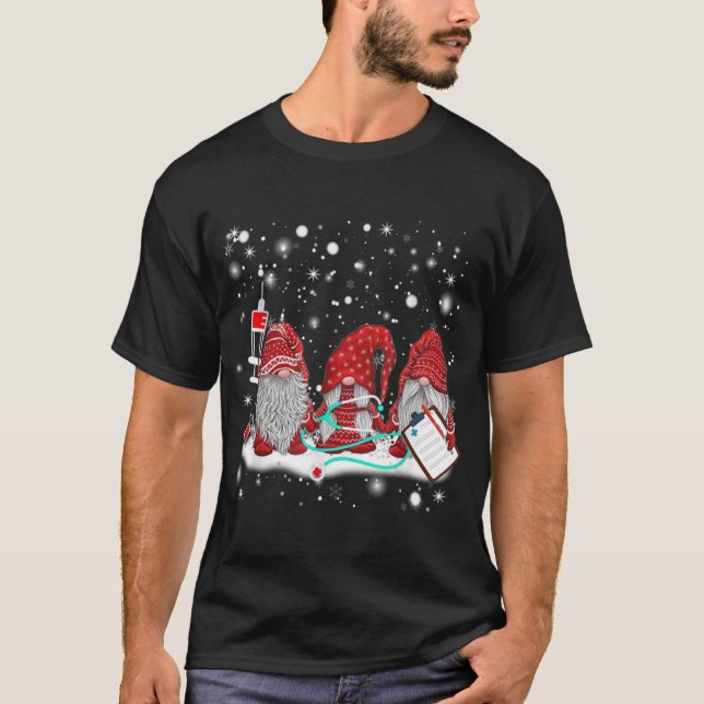 Funny Nurse Gnomes jultomte Light Nursing L T Shirt (Framsida)