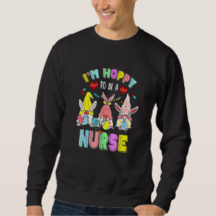 Funny Nurse Gnomes Påsk Day Bunny Eggs Rn Icu C Lång Ärmad Tröja