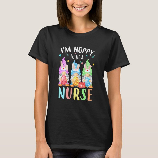 Funny Nurse Gnomes Påsk Day Bunny Eggs Rn Icu C T Shirt (Framsida)