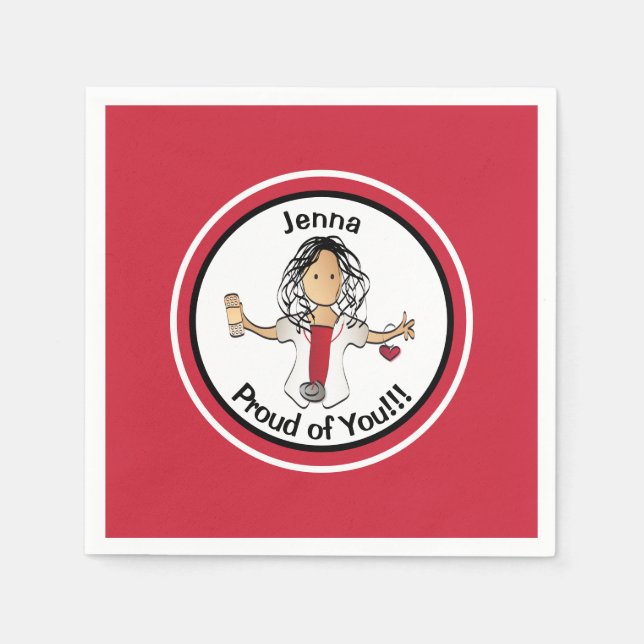 Funny Nurse Grattis Studenten Napkins Pappersservett (Framsidan)