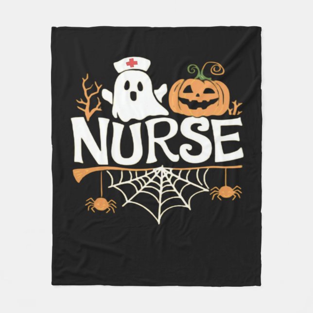 Funny Nurse Halloween Ghost Design Essential T-Shi Fleecefilt (Framsidan)