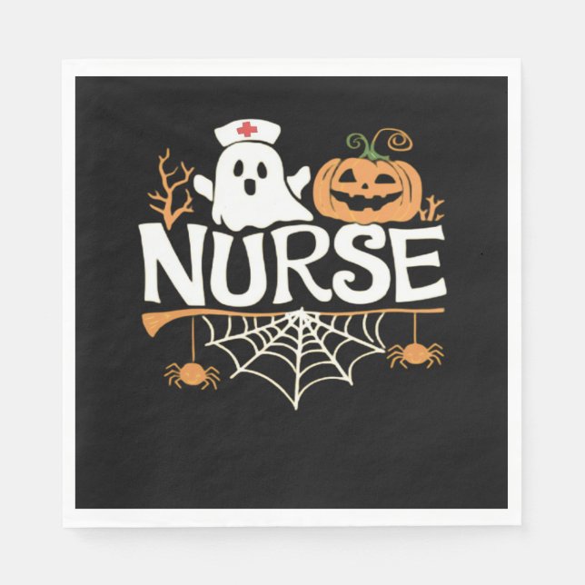 Funny Nurse Halloween Ghost Design Essential T-Shi Pappersservett (Framsidan)