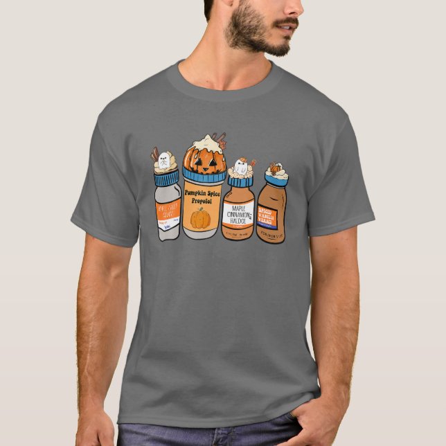 Funny Nurse Halloween Pumpkin Spice Propofol Ativa T Shirt (Framsida)