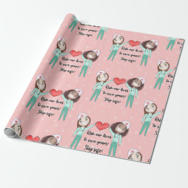 Funny Nurse Heart Gift Wrapping Papper Presentpapper