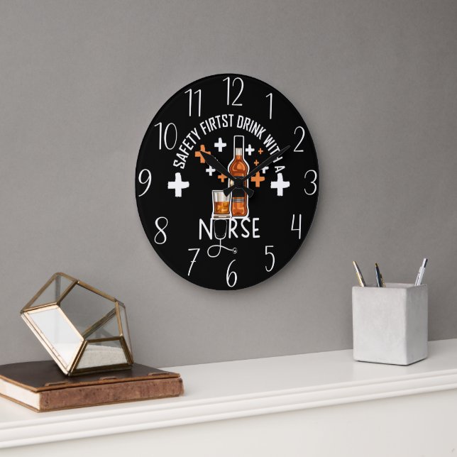 Funny Nurse home pub ord art Stor Klocka (Kontor)