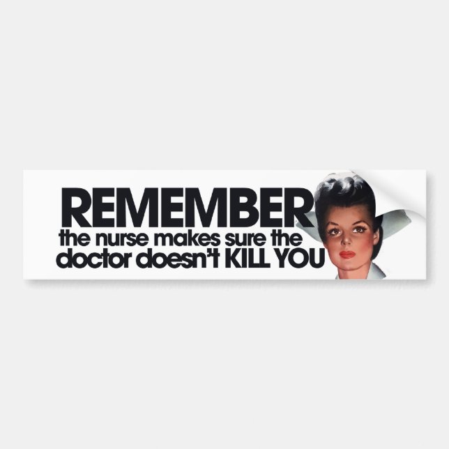 Funny Nurse Humor Bildekal (Framsidan)