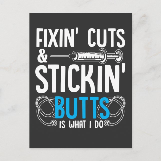 Funny Nurse Humor Physician Assistant Jokes Vykort (Framsida)