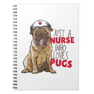 Funny Nurse Kärlek Pugs RN Hund Mamma Gift - Cute Anteckningsbok