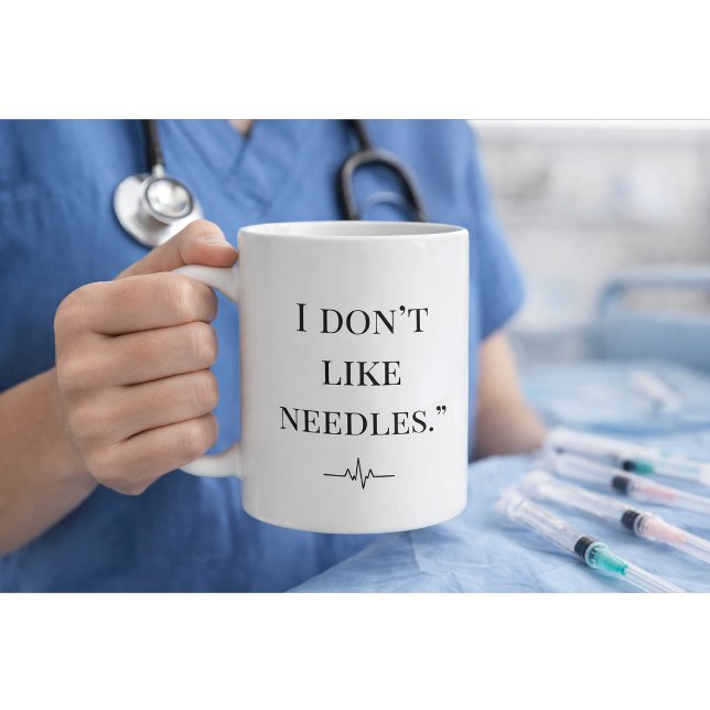 Funny Nurse Mug “I Don’t Like Needles” Custom Gift Kaffemugg (Skapare uppladdad)