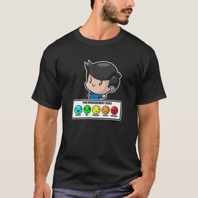 Funny Nurse Pain Measurement  Cute Kawaii T Shirt (Framsida)