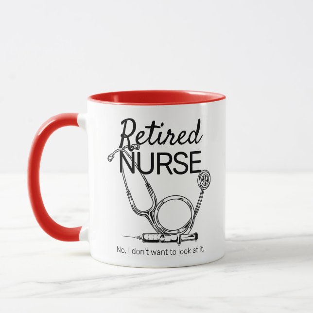 Funny Nurse Pension Retrött Medical RN Mugg (Vänster)