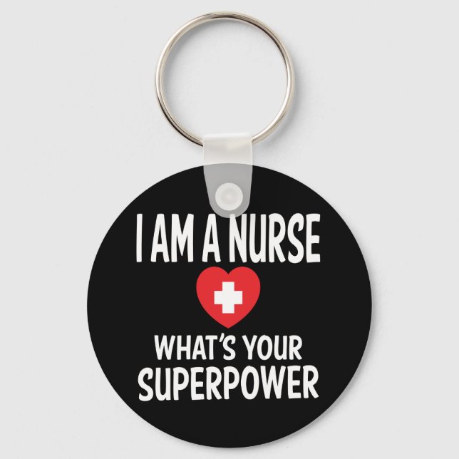 Funny Nurse Quote Black - LPN, RN, Nursing, Nurses Nyckelring (Framsida)