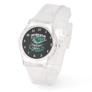 Funny Nurse stab betalar ord art Armbandsur