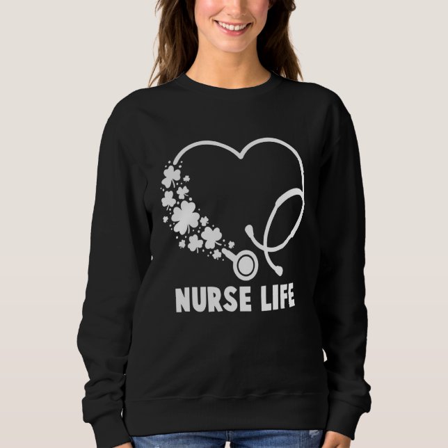Funny Nurse Stethoscope Heart Kärlek St Patrick S  T Shirt (Framsida)