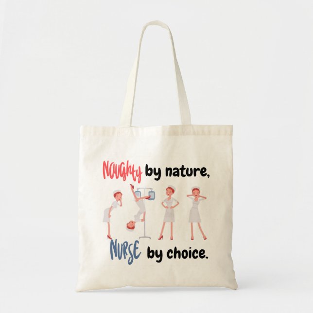 Funny Nurse Tote Bag Tygkasse (Framsidan)