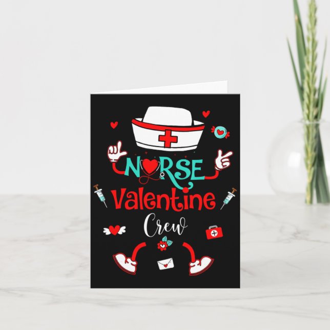 Funny Nurse Valentines Day Nurse Crew Family Group Kort (Framsida)