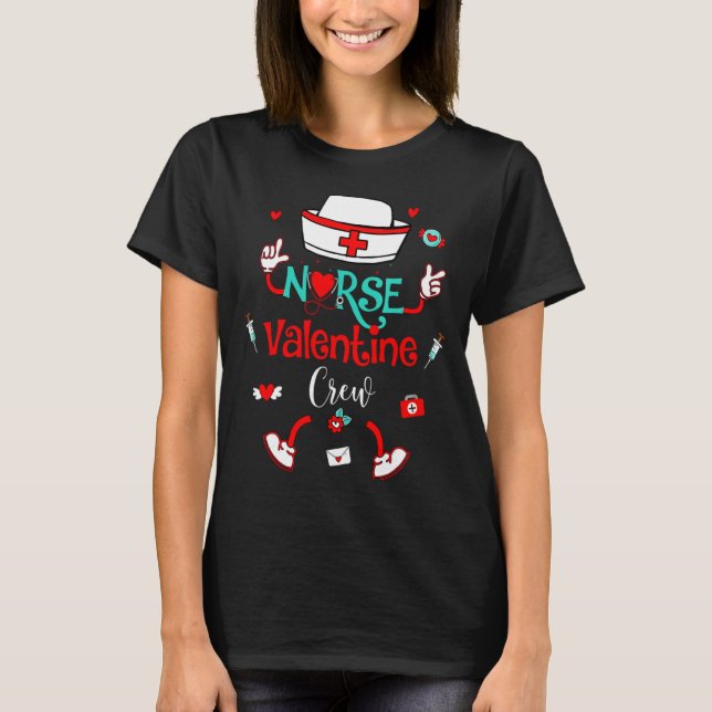 Funny Nurse Valentines Day Nurse Crew Family Group T Shirt (Framsida)