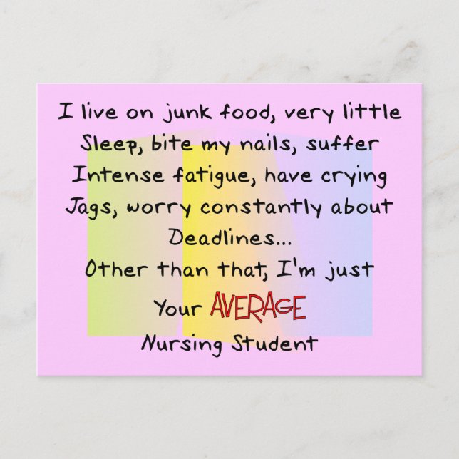 Funny Nursing Student Gifts Vykort (Framsida)