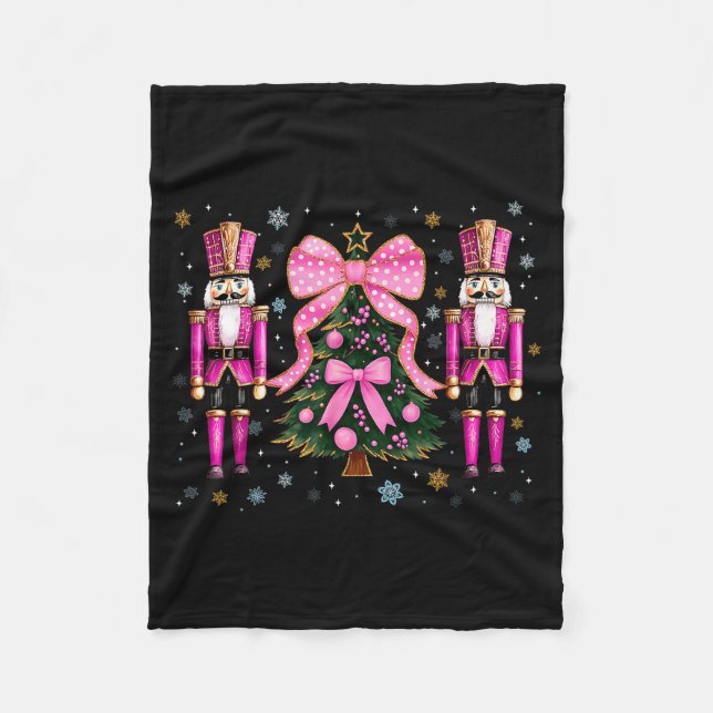 Funny Nutcracker Christmas Tree Christmas Xmas Wom Fleecefilt (Framsidan)