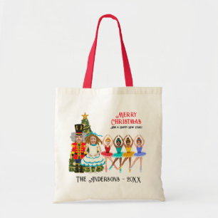 Funny Nutcracker-familj med sex Fyra Ballerinas Tygkasse