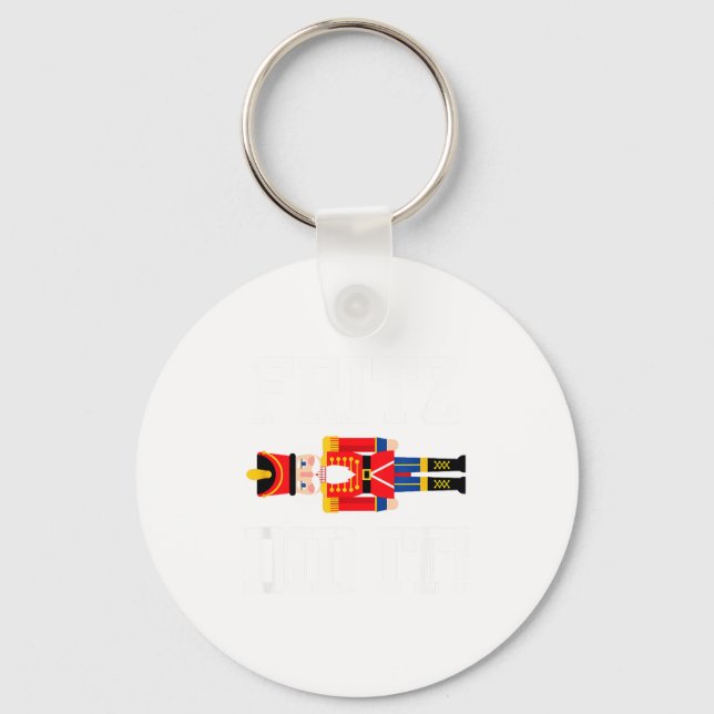 Funny Nutcracker Fritz Did It Clara Christmas Ball Nyckelring (Framsida)