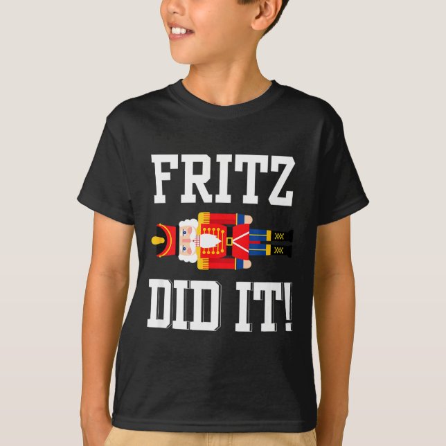 Funny Nutcracker Fritz Did It Clara Christmas Ball T Shirt (Framsida)