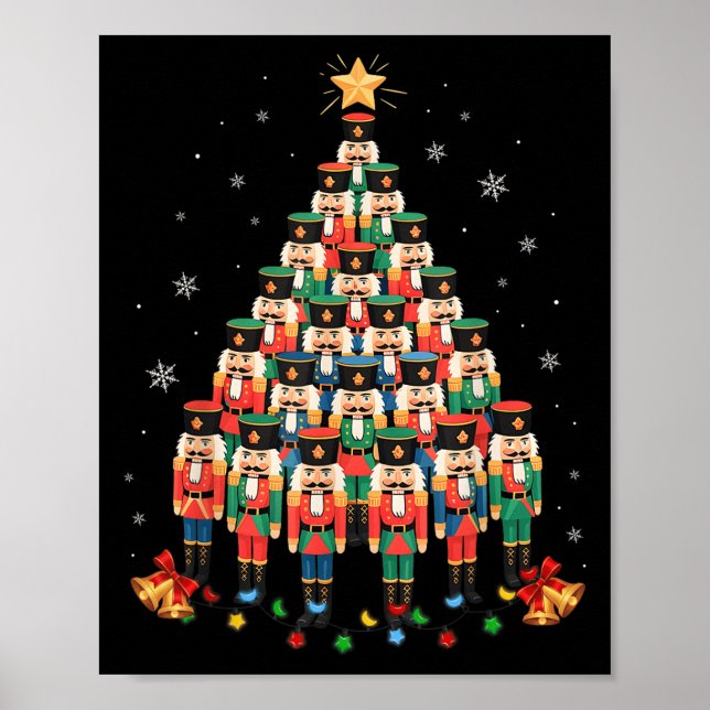 Funny Nutcracker Julgran Julafton Manar Women Kid Poster (Framsidan)