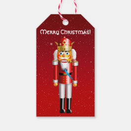 Funny Nutcracker Kung Tecknad Presentetikett