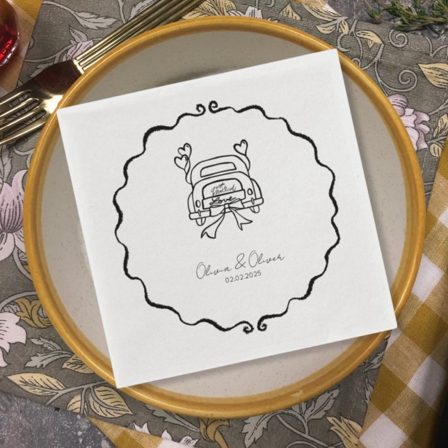 Funny ny gifta-bil personligt bröllp pappersservett (Skapare uppladdad)