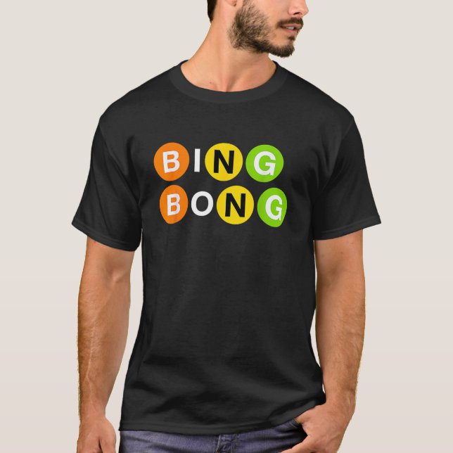 Funny NYC Tunnelbanan Bing Bong Rally T Shirt (Framsida)