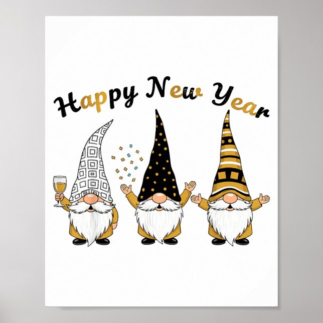 Funny Nye Gnome Shirts For Women, Happy New Year 2 Poster (Framsidan)