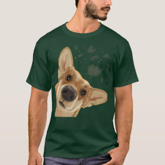 Funny Nyfiken Hund Welsh Corgi  T Shirt