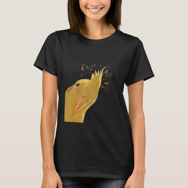 Funny Nyfiken Parrot Bird Cockatiel T Shirt (Framsida)