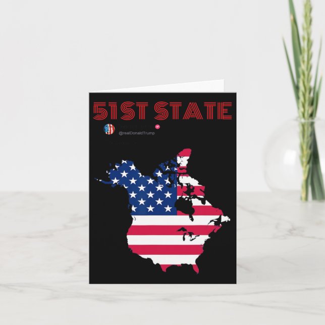Funny O Canada 51st State Trump Canada Meme Americ Kort (Framsida)