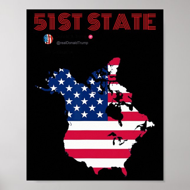 Funny O Canada 51st State Trump Canada Meme Americ Poster (Framsidan)
