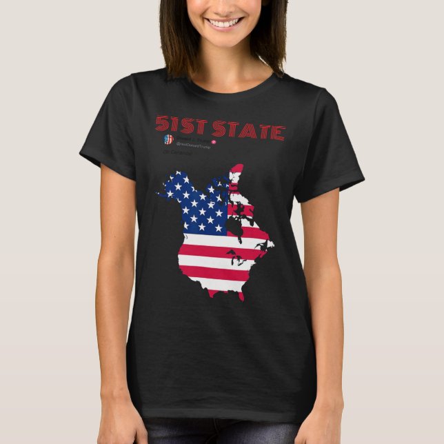 Funny O Canada 51st State Trump Canada Meme Americ T Shirt (Framsida)