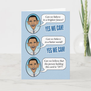 Funny Obama "Ja vi kan" födelsedagskort Kort