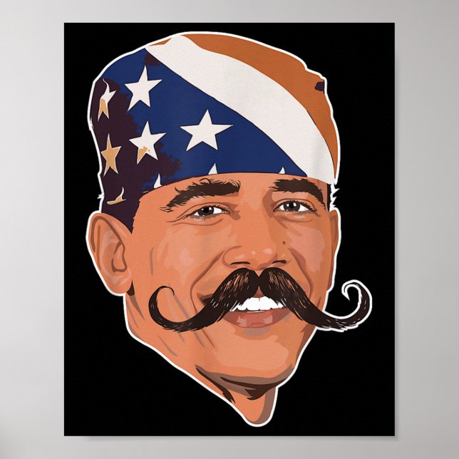 Funny Obama Mustache American Poster (Framsidan)