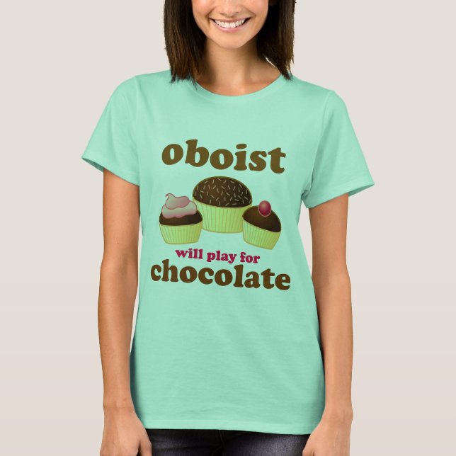 Funny Oboe Chocolate T-shirt (Framsida)