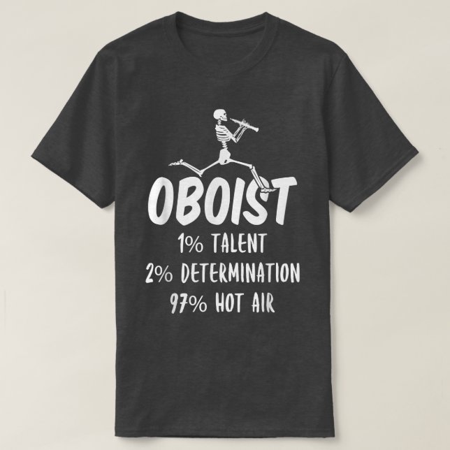Funny Oboist Music Orchestra Skeleton Oboe Player T Shirt (Design framsida)
