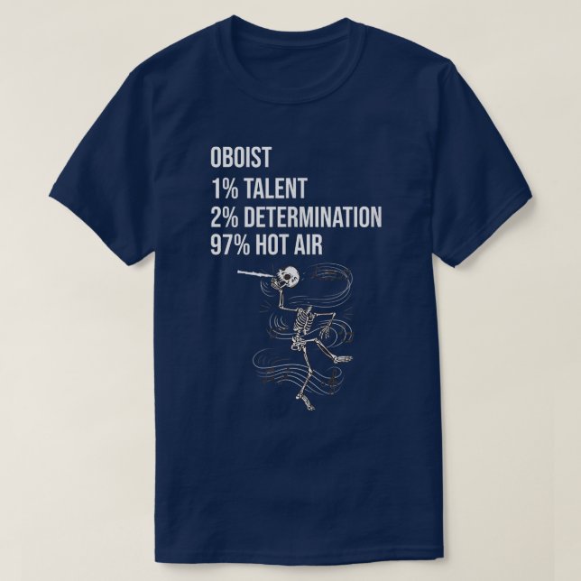Funny Oboist Music Orchestra Skeleton Oboe Player  T Shirt (Design framsida)