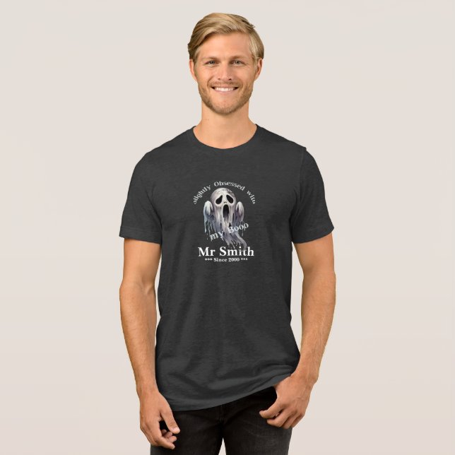 Funny Obssed Ghost T Shirt (Framsida Full)
