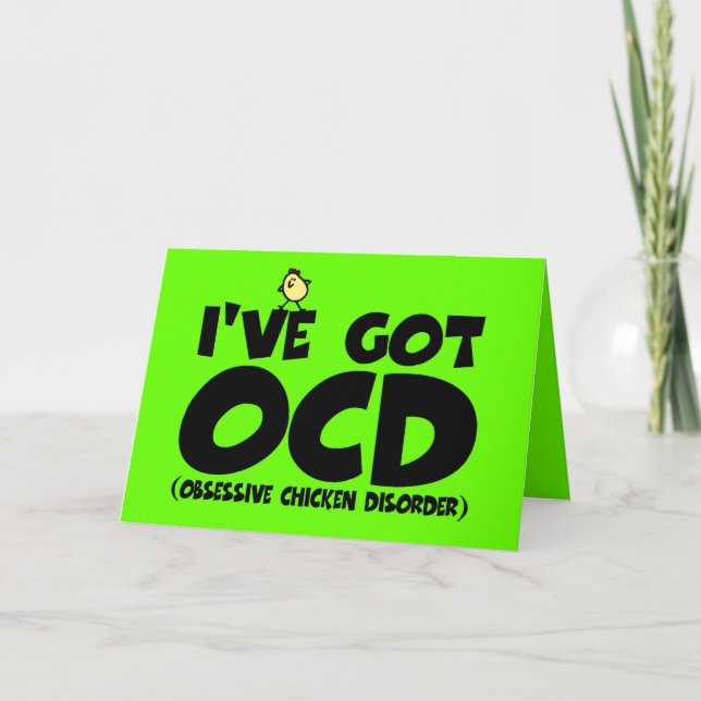 Funny OCD-kyckling Kort (Framsida)