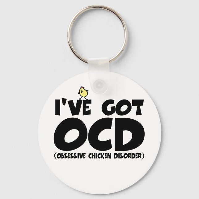 Funny OCD-kyckling Nyckelring (Framsida)